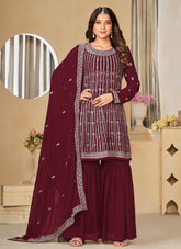 Superb Looking Salwar Suit in Maroon